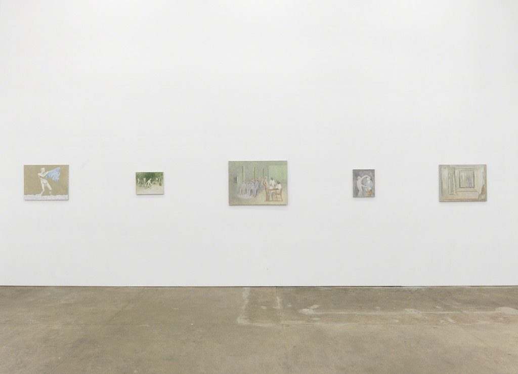 3 paintings on wall installation view